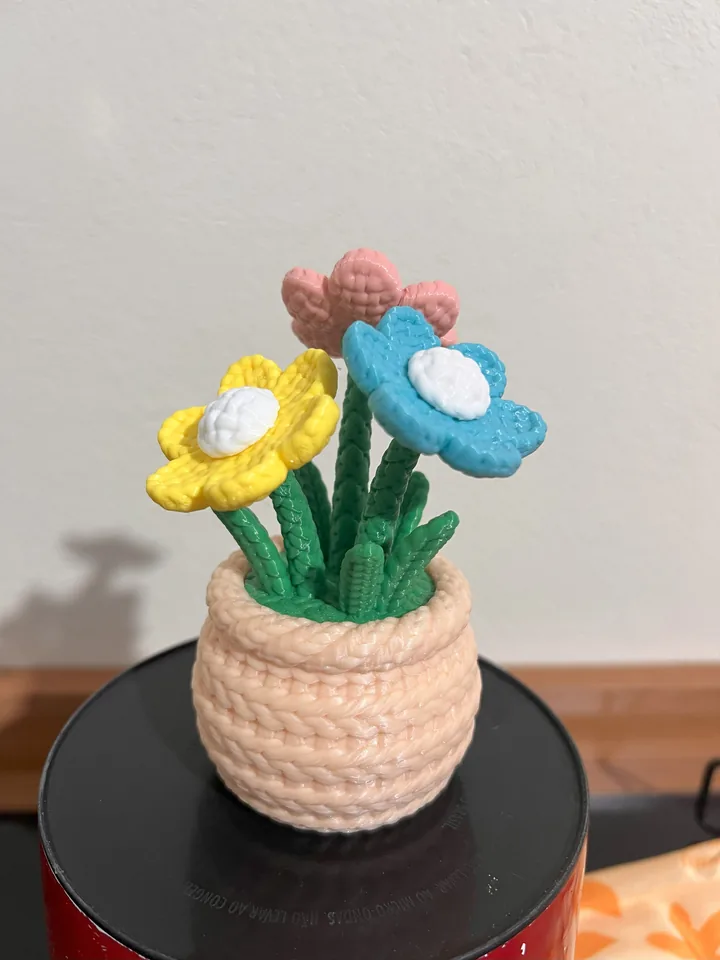 Flores 3D estilo crochê impresso em 3D